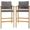 Costway 2PCS/4PCS Patio PE Wicker Bar Chairs Height Barstools with Acacia Wood Armrests Balcony